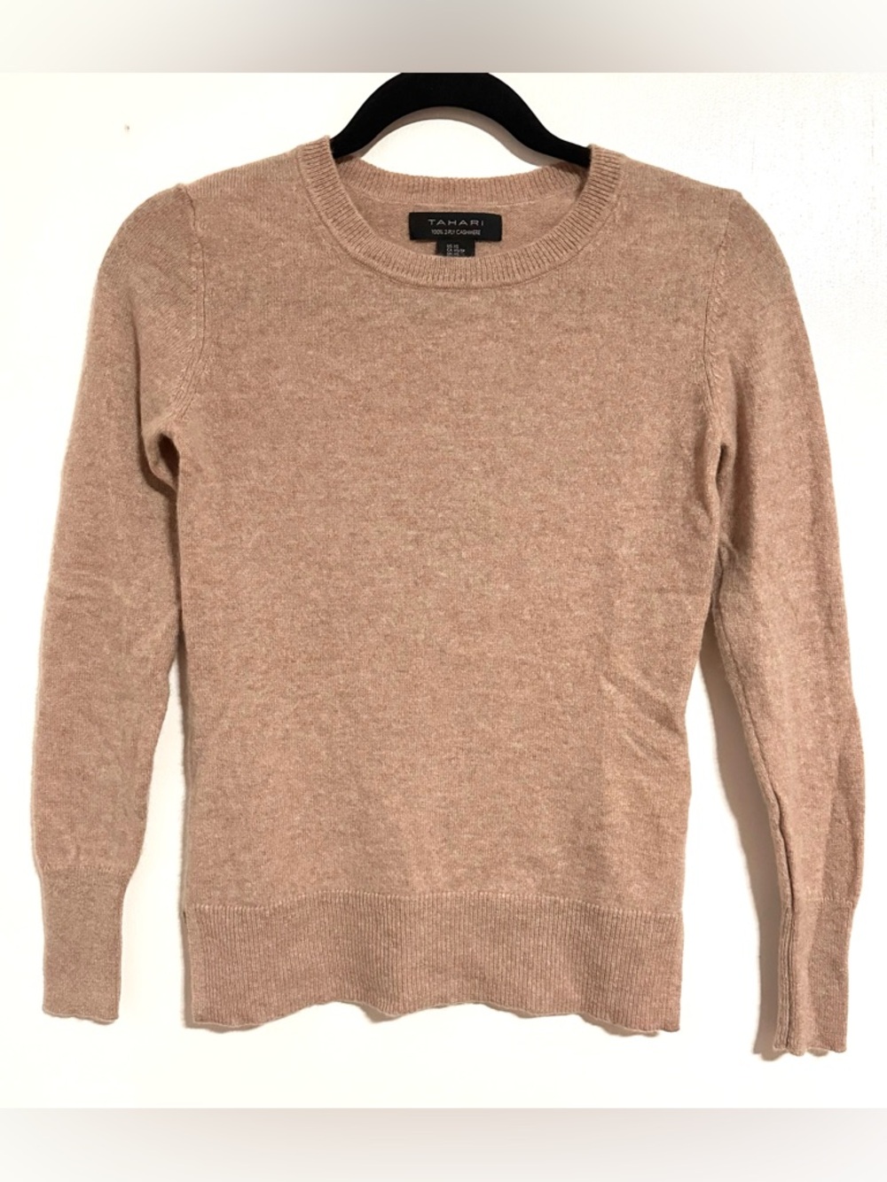Tahari 2 Ply Cashmere Crew Neck Sweater XS